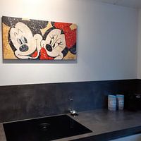 Kundenfoto: Mickey und Minnie Maus "Verliebt von Kathleen Artist Fine Art, auf leinwand