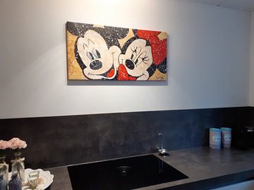 Klantfoto: Mickey en Minnie Mouse "In Love". van Kathleen Artist Fine Art