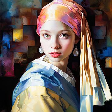 Vermeer Girl with a Pearl Earring by Vlindertuin Art