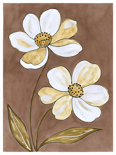 Elegantes Blumenduo in Erde