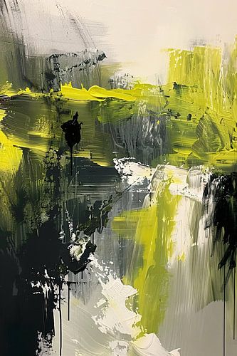 Dynamisch abstract landschap in geel