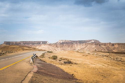 road in timan national park in south israel near eilat