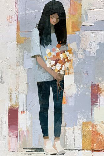vrouw met bloemen