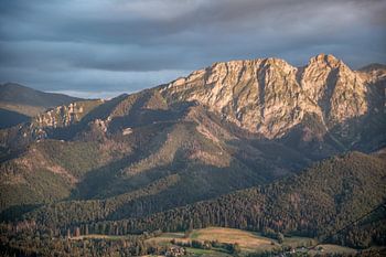 Laatste licht in de bergen.