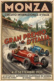 Car race at Monza in 1927 by Theodor Decker