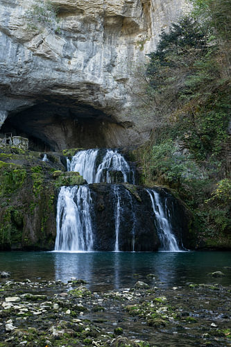 De Source du Lison-waterval, Doubs, Frankrijk