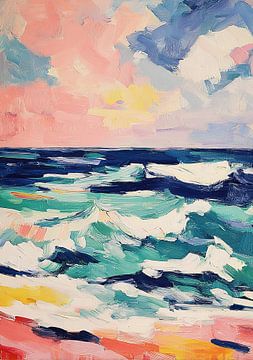 Ocean waves at sunset by Niklas Maximilian