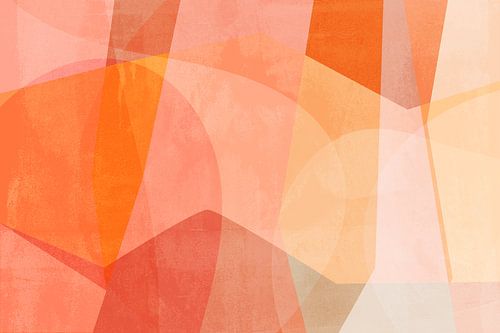 Zachte vormen in koraal, roze, geel