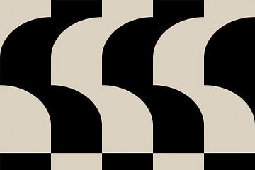 Moderne abstracte minimalistische geometrische retro vormen in zwart en wit 1 van Dina Dankers