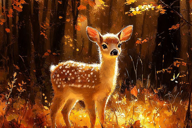 Deer in warm autumn light by Imperial Art House