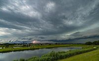 Fort orage sur la campagne néerlandaise