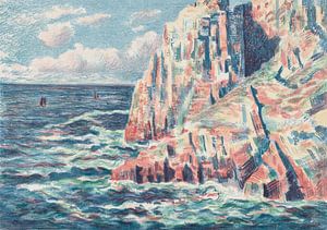 Maximilien Luce, Das Meer bei Camaret, die roten Felsen - 1895