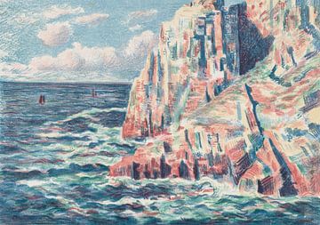Maximilien Luce, Das Meer bei Camaret, die roten Felsen - 1895