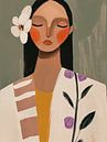 Modern and abstract portrait in soft colour tones by Carla Van Iersel thumbnail