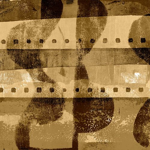 Moderne abstracte kunst. Vormen in bruine tinten.