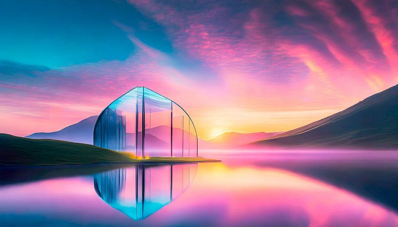 Bol met landschap en zonsondergang van Mustafa Kurnaz