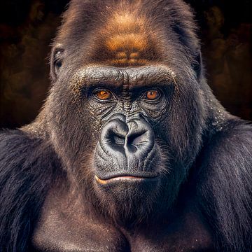 Portrait d'un gorille Illustration sur Animaflora PicsStock