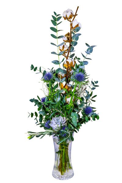 Bouquet of flowers on a white background by ManfredFotos