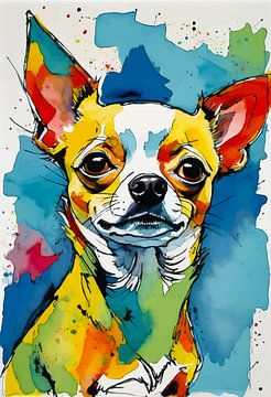 Chihuahua aquarel 1 van MIROKKU