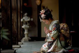 spiritual japan praying Geisha by Egon Zitter