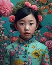 Kleurrijk fine art portret van een Aziatisch meisje van Carla Van Iersel thumbnail