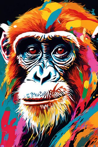 Kleurrijke moderne aap schilderij
