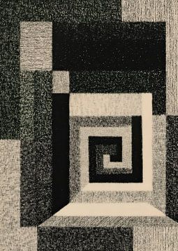 Geometrische spiraal in monochroom van Niklas Maximilian