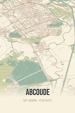 Vintage landkaart van Abcoude (Utrecht) van Rezona
