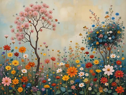 Bloemenweide in de lente