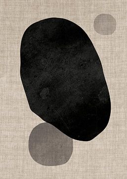 TW living - Linen collection - abstract stones black van TW living