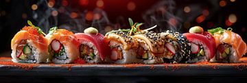 Sushi panorama voor aan de muur van Digitale Schilderijen