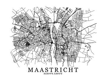 Gestylter Stadtplan von Maastricht von Peter Hooijmeijer