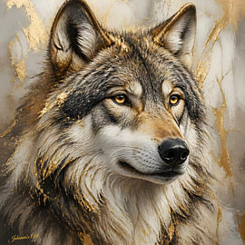 Gilded Wolf - Wolf 1 von Johannas Art Creations