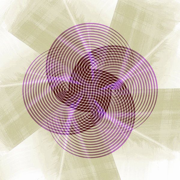 Retro rainbow flower by Mad Dog Art