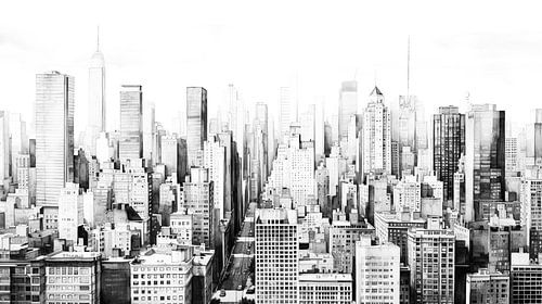 Urban cityscape in zwart wit New York city