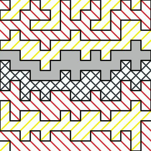 Abstrakte Linien in rot gelb grau