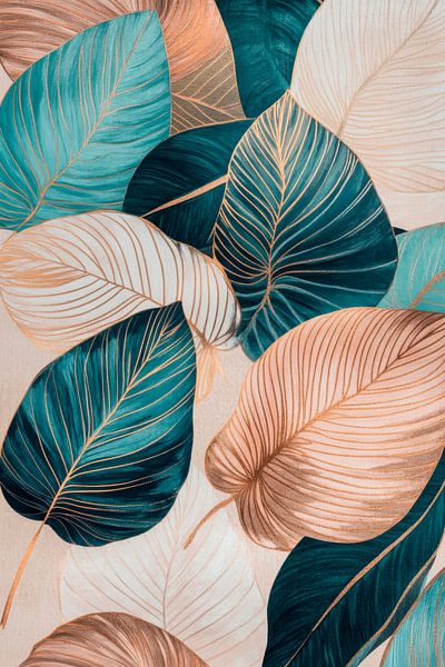 Motif de feuilles nature par Poster Art Shop
