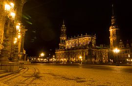 Dresdner Theaterplatz bei Nacht von Alex Karg