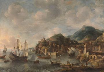 Nederlandse schepen in een vreemde haven, Jan Abrahamsz. Beerstraten
