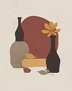 Still life of two bottles and autumn leaves by Tanja Udelhofen thumbnail