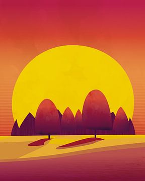 Minimalistisch zomerlandschap 5 van Tanja Udelhofen