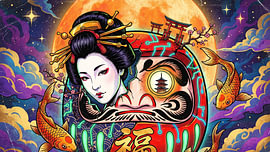 Geisha japonaise sur my pixel art