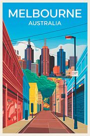 Melbourne, Australia. by Poster Art Shop