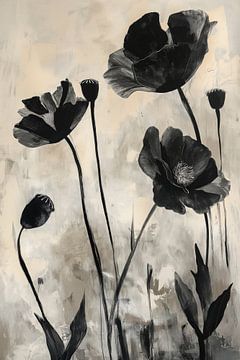 Bloemen zwart van Bert Nijholt