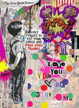 Kapow - Love you - Dadaism - Homage Banksy