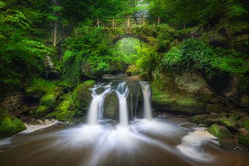 De Schiessentümpel waterval in het Müllerthal in Luxemburg van Bas Meelker