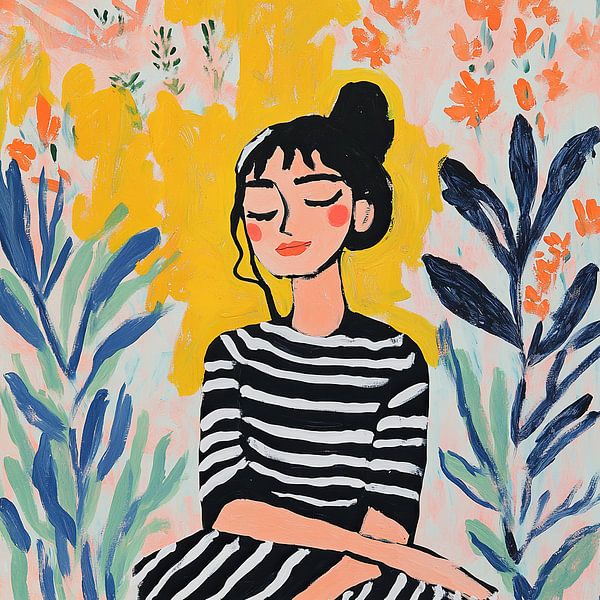 Woman Flowers | Woman Black and White by Zen and More