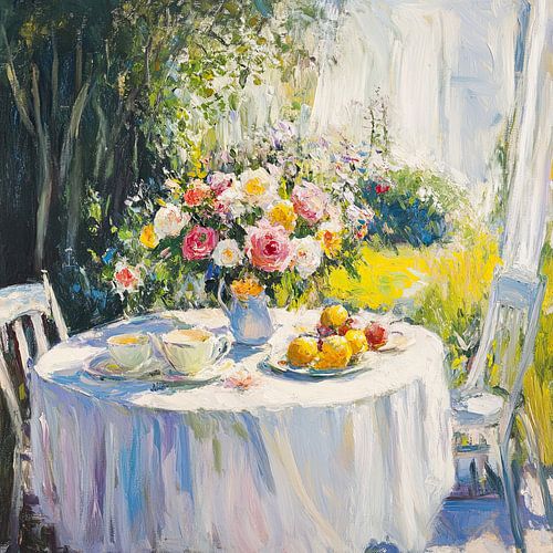 Tuinmoment met bloemenpracht en zomerse sfeer