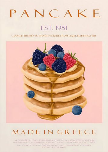 Aesthetic Vintage Pancake Made in Greece Food Art