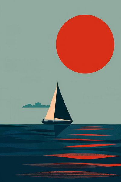 Coucher de soleil sur la mer par Poster Art Shop
